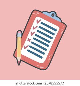 check document data with outline flat vector design.