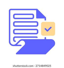 Check Document Line Icon, Outline Symbol for Contract Approval, File Validation, Verified Paperwork, Certified Report, and Agreement Sign. Vector Sign Icon.