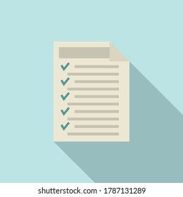 Marque el icono del préstamo en línea del documento. Ilustración plana del documento de verificación Icono del vector de préstamo en línea para el diseño web