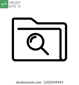 Check document with search sign icon. Magnifying glass over the folders. concept of scan or searching for documents or files Vector illustration. Design on white background. EPS 10