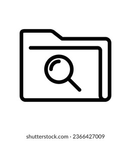 Check document with search sign icon. Magnifying glass over the folders. concept of scan or searching for documents or files Vector illustration. Design on white background. EPS 10