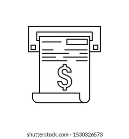Check, dollar, atm, report icon. Element of cash machine