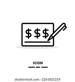 Check dollar icon in black and white colour