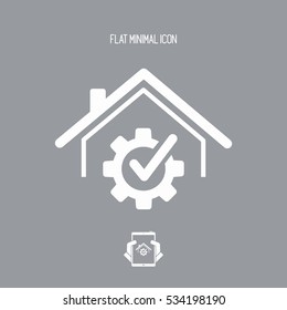 Check the domestic system - Vector web icon