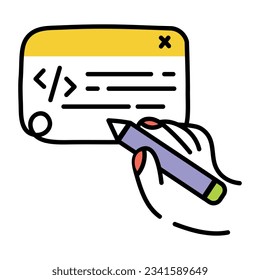Check doodle icon of create code  