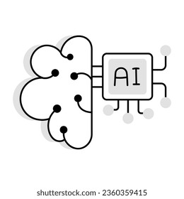 Check doodle icon of machine learning 