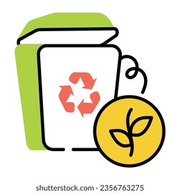 Check doodle icon of recycle trash 