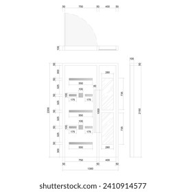 Check the door with detailed dimensions