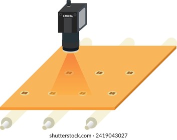 Check electronic circuit boards with a machine.vector