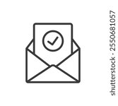 Check email, icon in line design. Check, email, inbox, unread, message, notification, read on white background vector. Check email editable stroke icon