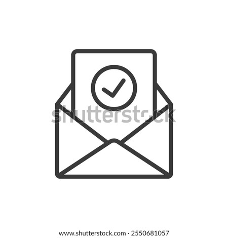 Check email, icon in line design. Check, email, inbox, unread, message, notification, read on white background vector. Check email editable stroke icon