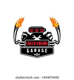 Check engine garage illustration vector