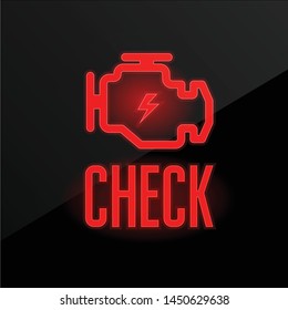 Check engine icon - blinking indicator on dashboard, breakdown alert