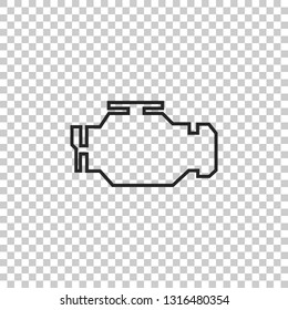 Check engine icon isolated on transparent background. Flat design. Vector Illustration