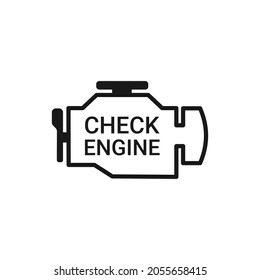 Check engine icon isolated on white background. Concept auto warning error. Outline flat design. Vector illustration.