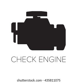 Check Engine Icon/ Symbol // Black & White