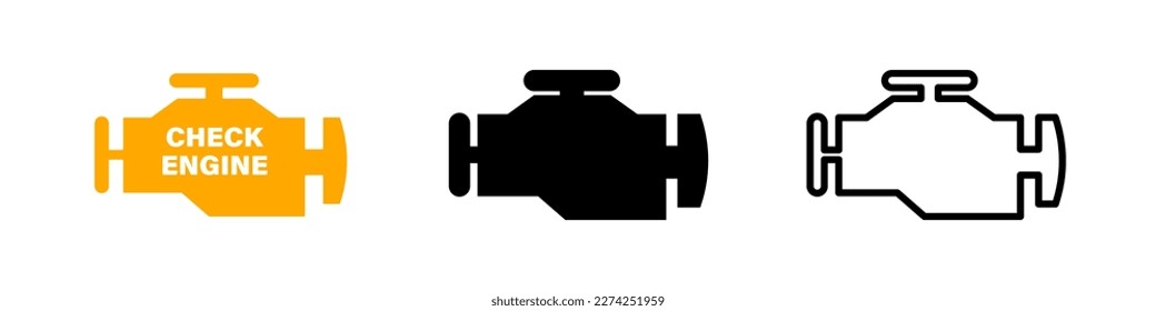 Check engine icons. Check engine vector icons. Car check