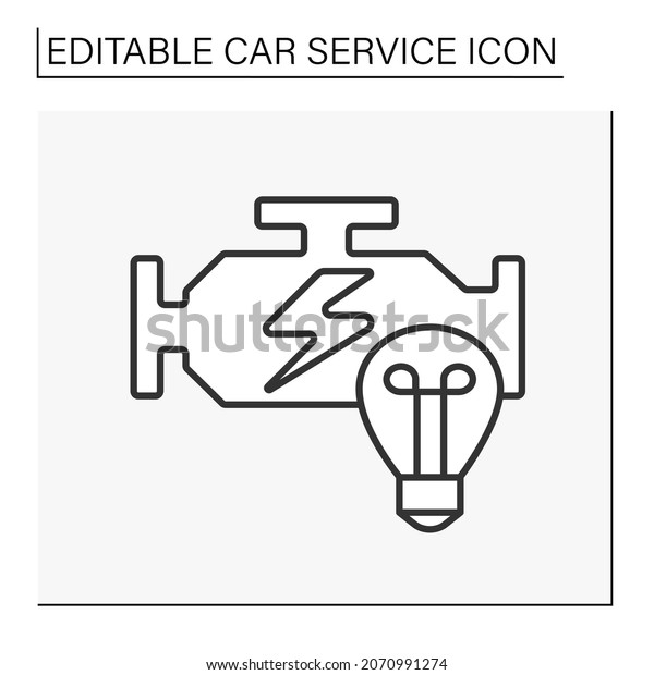  Check engine light line\
icon. Computerized engine management system to indicate fault.Car\
service concept. Isolated vector illustration. Editable\
stroke