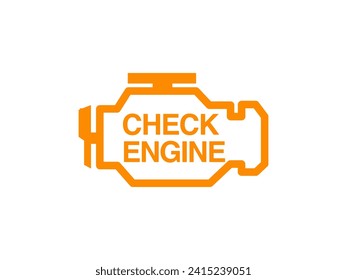 check engine light Sticker sign check engine warning sign isolated in grey background