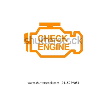 check engine light Sticker sign check engine warning sign isolated in grey background