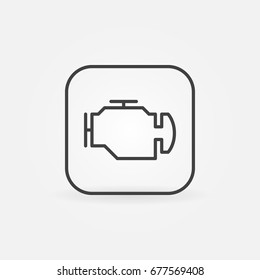 Check engine outline icon - vector car diagnostic concept symbol in thin line style