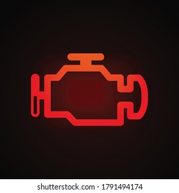 Check engine warning light vector illustration.