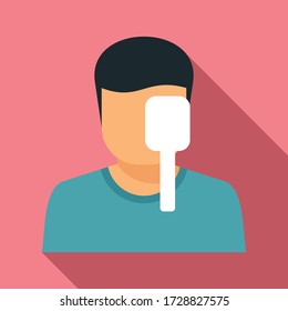Marque el icono del examen ocular. Ilustración plana del icono vectorial del examen ocular de control para el diseño web