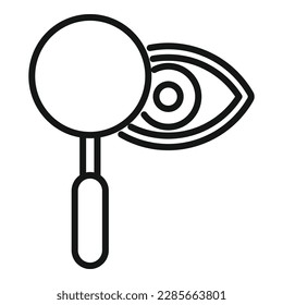 Check eye icon outline vector. Test eyesight. Optical clinic