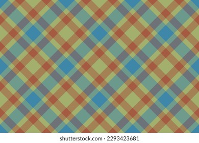 Comprobar el fondo de la tela. El patrón es impecable. Tartán de textura vectorial en color cian y rojo.