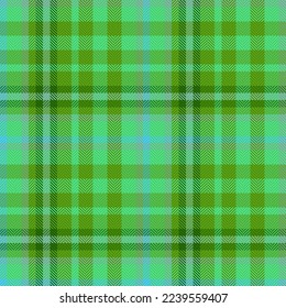 Check fabric pattern. Plaid tartan vector. Background textile texture seamless in turquoise and green colors.