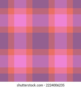 Check fabric plaid. Background textile seamless. Texture vector tartan pattern in pink and red colors.