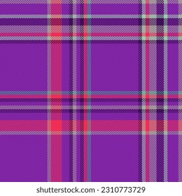 Check fabric seamless of background vector textile with a texture tartan pattern plaid in purple and pastel colors.