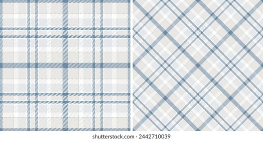 Check fabric tartan of pattern seamless plaid with a textile background vector texture. Set in stylish colours. Fashion repeat patterns in clothing.