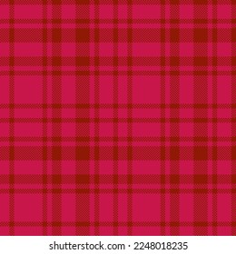 Comprobar textil de tela. Vector tartán de fondo. Colocar el patrón de textura sin fisuras en color rojo.