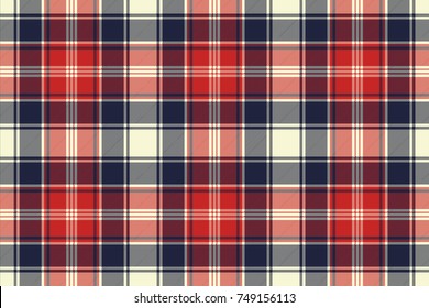 Check Fabric Texture Diagonal Lines Seamless Pattern. Vector Illustration