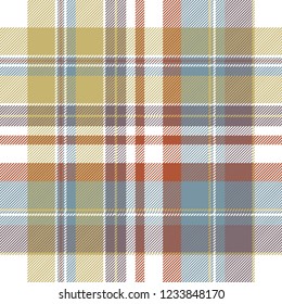 Check fabric texture diagonal seamless pattern. Flat design. Vector illustration.
