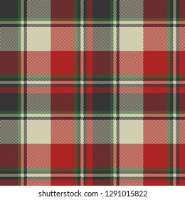 Check fabric texture pixel seamless pattern. Vector illustration.