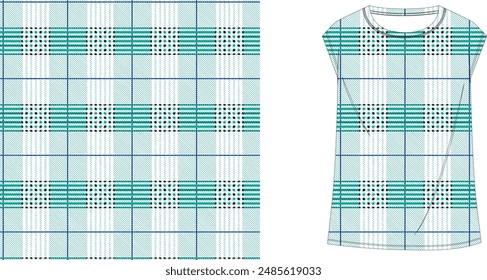 Check fabric texture. Vector textile print design.