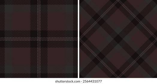 Check fabric vector of plaid seamless textile with a pattern tartan texture background. Set in dark colours in thanksgiving fashion for a cozy celebration.