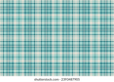 Check fabric vector of seamless background plaid with a texture textile tartan pattern in light and cyan colors.