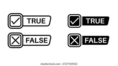 Check false or true icon graphic design. Vector icon illustrations