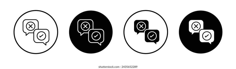 Check false or true icon mark in filled style