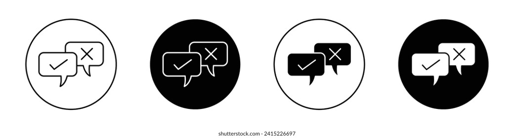 Check false or true icon set. True and False Checkbox Vector Symbol in a Black Filled and Outlined Style. Check and Cross for Dos and Don'ts Checkbox Etiquette Sign.