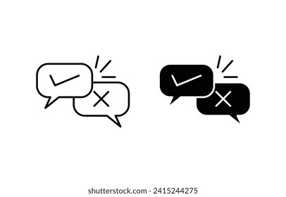 Check False or True Icon Set. Vector Illustration