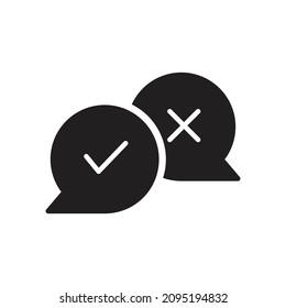 Check false or true icon  survey decision  speech bubble tick  vector illustration