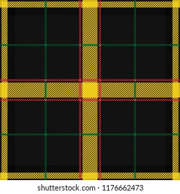 Check fashion tweed black and yellow seamless pattern. Tartan repeat element for fashion textile prints, wallpaper, wrapping, fabric imitation and backgrounds.