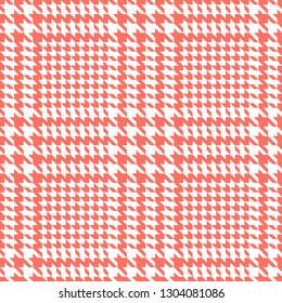 Check fashion tweed white and coral seamless pattern for fashion textile prints, wallpaper, wrapping, trendy fabric imitation and backgrounds.