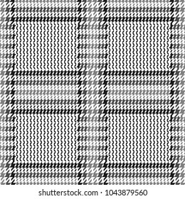 Check fashion tweed white, gray and black seamless pattern for fashion textile prints, wallpaper, wrapping, fabric imitation and backgrounds.