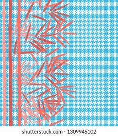 Check Fashion Vector Seamless Pattern with Bamboo