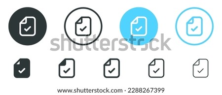 check file approve icon, file document checkmark icon
